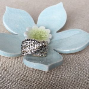 RING SILVER & GOLD WITH SMALL CUBIC ZIRCUNIA